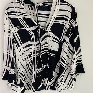 Escada new with tags navy and white light weight shirt